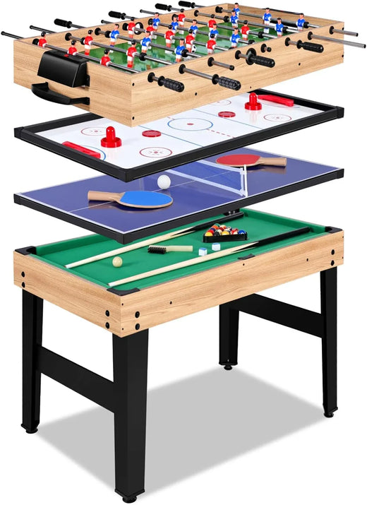 12-in-1 Game Table - 48" Combo Game Table, Ping Pong Table, Foosball Table, Air Hockey Table, Pool Table - Sports Arcade Games with...