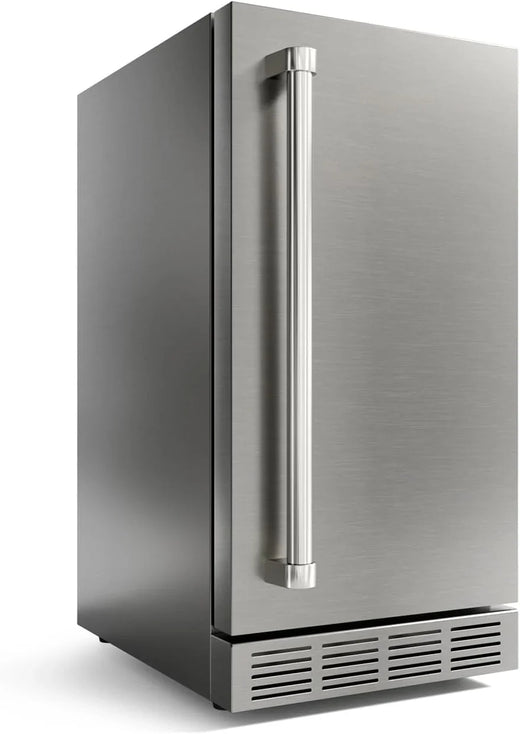 15 Inch Outdoor Refrigerator, Weather Proof Stainless Steel Beverage Beer Cooler Under Counter Fridge, Indoor/outdoor Refrigerator with 3...