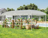 19.2×9.7×8.5 Feet Outdoor Upgraded Retractable Greenhouse with Adjustable Reinforced Frame, Portable Walk-through Greenhouse, Equipped with 2... image 3