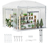 19.2×9.7×8.5 Feet Outdoor Upgraded Retractable Greenhouse with Adjustable Reinforced Frame, Portable Walk-through Greenhouse, Equipped with 2... image 4