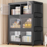 200Gal Extra Large Plastic Storage Bins with Lid & Wheels, Stackable Collapsible Bins with Dividers, Cube Closet Organizers and Storage...