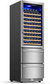 24 Inch Dual Drawer Fridge Under Counter with Wheels, Outdoor Beverage Refrigerator for Patio, Stainless Steel Weather-proof, Freestanding or... image 2