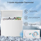 3.5 Cubic Feet Chest Freezer with 2 Removable Baskets Free Standing Top Open Door Compact Freezer with Adjustable Temperature for... image 3