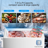 3.5 Cubic Feet Chest Freezer with 2 Removable Baskets Free Standing Top Open Door Compact Freezer with Adjustable Temperature for... image 4