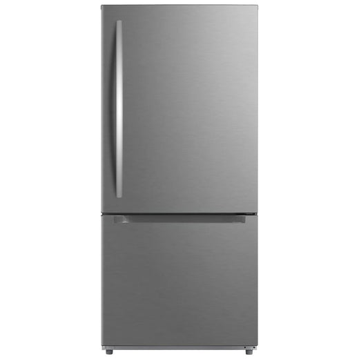 30 In. 19 Cu Ft. Bottom Freezer Refrigerator with Reversible Door for Home Use