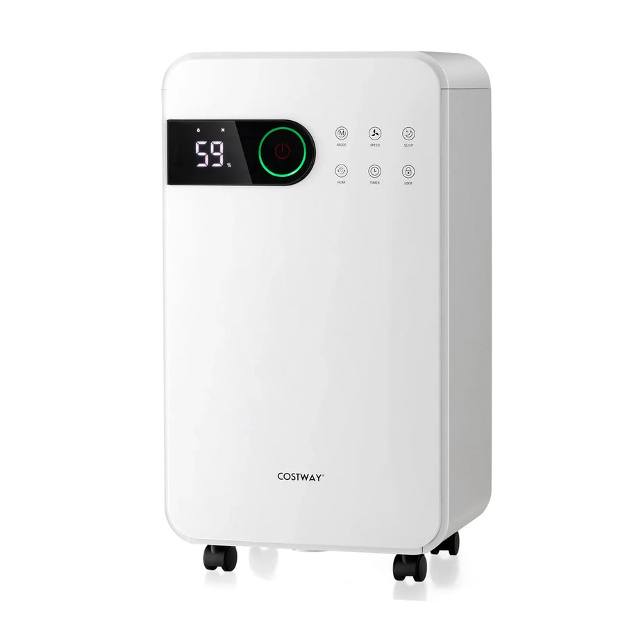32 Pints Dehumidifier with Sleep Mode and 24H Timer for Home Basement-white