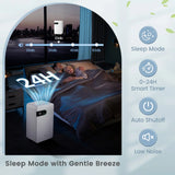 32 Pints Dehumidifier with Sleep Mode and 24H Timer for Home Basement-white image 2