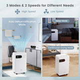 32 Pints Dehumidifier with Sleep Mode and 24H Timer for Home Basement-white image 5