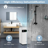 32 Pints Dehumidifier with Sleep Mode and 24H Timer for Home Basement-white image 6