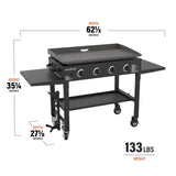 36 Inch Gas Griddle Cooking Station 4 Burner Flat Top Gas Grill Propane Fuelled Restaurant Grade Professional 36” Outdoor Griddle Station... image 4