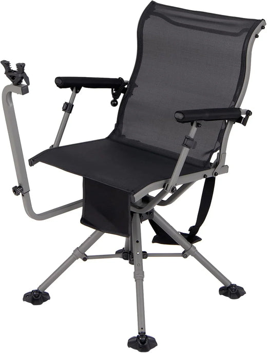 360° Rotatable Hunting Seat, Equipped with 4 Extendable Aluminum Legs, Adjustable Gunstock, Portable Hunting Shelter Chair, Equipped with...