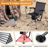 360° Rotatable Hunting Seat, Equipped with 4 Extendable Aluminum Legs, Adjustable Gunstock, Portable Hunting Shelter Chair, Equipped with... image 3