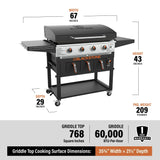 4-Burner 36" Propane Outdoor Griddle with Air Fryer and Hood image 4