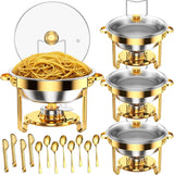 4 Pack Stainless Steel Chafing Dishes for Buffet, 9 Qt Capacity 7 Pans Food Warmers for Parties, Weddings, Events Hosting, Family Gatherings,... image 2