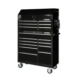 41 In. 16-Drawer Tool Chest and Cabinet Combo in Gloss Black for Home Organization