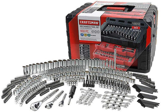 450-Piece Mechanics Tool Set, Ratchet Socket Hand Wrench Toolset for Home Projects