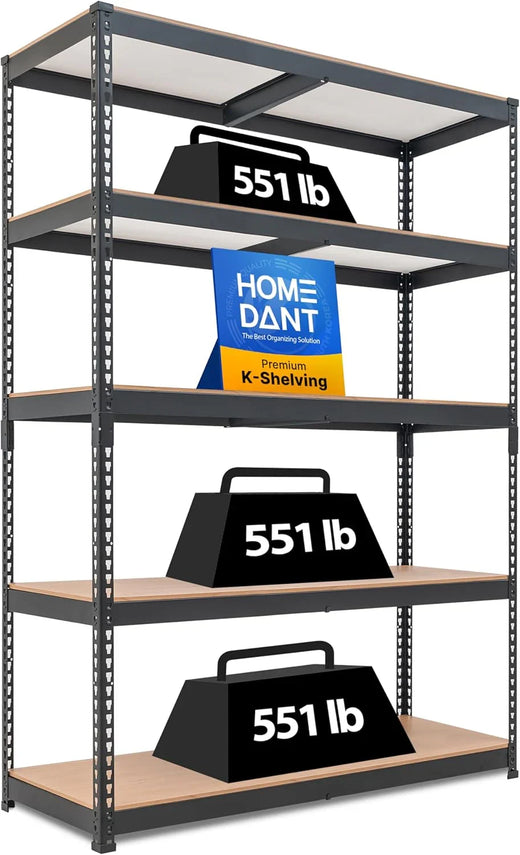 5 Layered Laminated Boltless Heavy-duty Vehicle Storage Adjustable Wide-size Metal Shelf Unit Utility Rack Shelving Storage Multi-functional...
