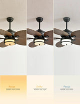 52-inch Outdoor Ceiling Fan - Tropical Palm Leaf Fan - Plug-in Wall-mounted Model image 3
