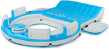 56299EP 145 X 125 X 20 Inch Splash N Chill Inflatable Lake and Pool Relaxation Island Lounger Seat for Up to 7 Adults, Blue and White image 2