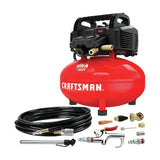 6 Gallon Pancake Air Compressor, Oil-free, 150 PSI, Portable with Accessory Kit for Home Organization