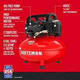 6 Gallon Pancake Air Compressor, Oil-free, 150 PSI, Portable with Accessory Kit for Home Organization image 4