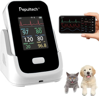 6 Parameters Veterinary Vital Signs Monitor,bluetooth Veterinary Pulse Oximeter for Dogs, Rechargeable Blood Pressure Monitor for Pets,oxygen...