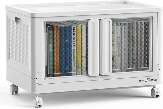 600 Sets of Stackable Storage Boxes with Lids and Doors, 6 Sets of Plastic Coat Closets and Storage Drawers with Wheels, Large Foldable...