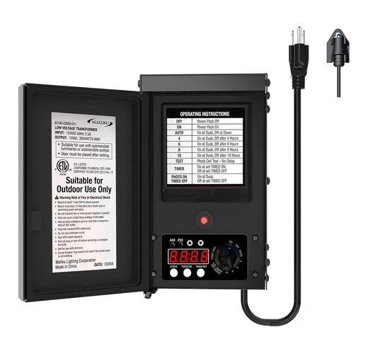 600W Low-voltage Transformer, Outdoor Landscape Lighting Transformer, 120V AC to 12V AC Conversion, Equipped with Sensor and Rain Cover,...