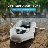 7.5ft Inflatable Dinghy Boat, 2 Person 660lb Transom Sport Tender Boat with Pump Aluminum Oars Floor, Heavy Duty Inflatable Raft Kayak for Adults image 2