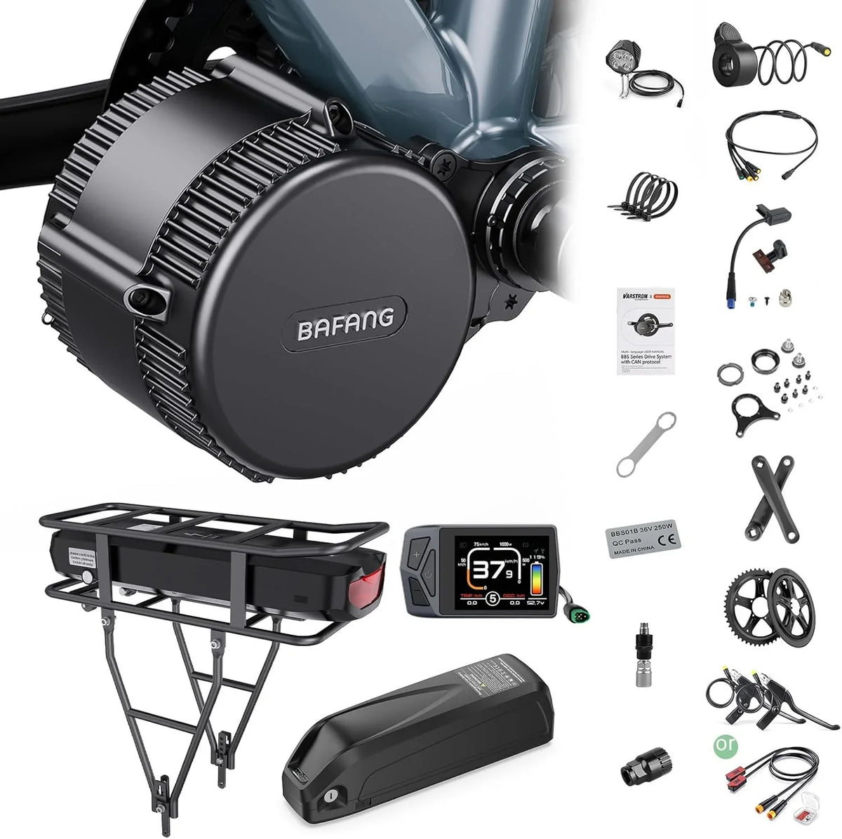 750W to 1000W Center Drive Kit 48V/52V Bbs02b Can Electric Bicycle Conversion Kit Suitable for Electric Bicycles with 68-73 Mm Mountain Bikes...