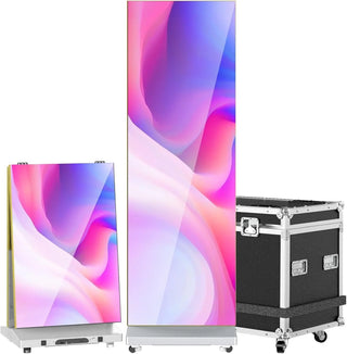 80" P1.86 Flexible Spliceable LED Poster Display – USB Plug-and-play, Mobile & Pc Remote Control, Digital Signage Advertising Screen (silver,...