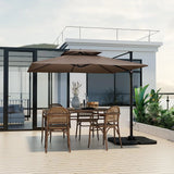 9.5-foot Cantilevered Patio Umbrella, Outdoor Square Offset Umbrella, 360° Rotatable, Double-structured Heavy-duty Patio Hanging Umbrella,... image 2