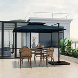 9.5-foot Cantilevered Patio Umbrella, Outdoor Square Offset Umbrella, 360° Rotatable, Double-structured Heavy-duty Patio Hanging Umbrella,... image 4