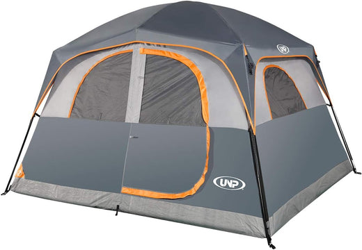 A 6-person Waterproof and Windproof Portable Family Camping Tent, with A Double-layer Structure, Equipped with 1 Mesh Door and 5 Large Mesh...