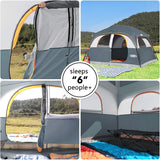 A 6-person Waterproof and Windproof Portable Family Camping Tent, with A Double-layer Structure, Equipped with 1 Mesh Door and 5 Large Mesh... image 3