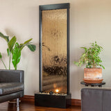 A Mirror-floored Waterfall Fountain with Stones and Lights - Suitable for Offices, Living Rooms, Terraces, Entrances As A Serene... image 4
