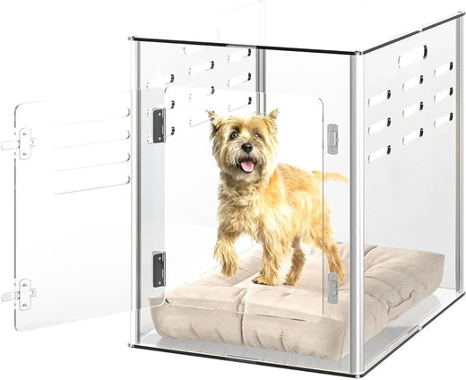 Acrylic Dog Cage - Clear and Transparent Dog House - Indoor Lockable - High-intensity Ventilation Dog House - Suitable for Small to...