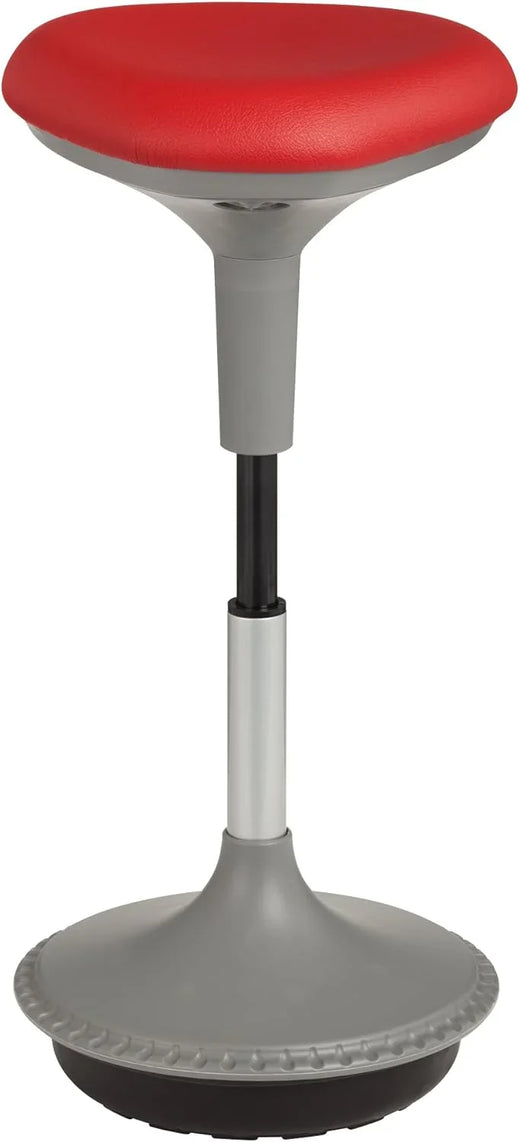 Adjustable-height Office Desk and Active Learning Stools for Classrooms, Foam-filled Backless Rocking Stools with Rocking Function, in Gray Color