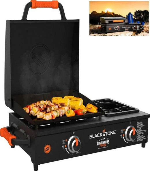Adventure Ready 17 Inch Tabletop Griddle with Range Top Black for Outdoor Spaces