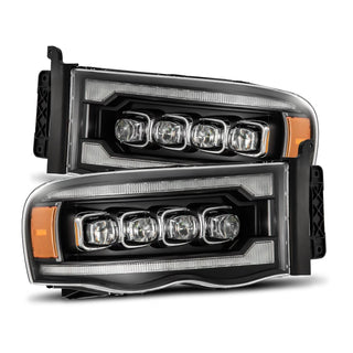 Alpharex 02-05 Dodge Ram Nova-series LED Projector Headlights Black for Everyday Use