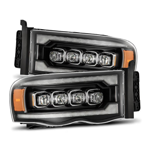 Alpharex 02-05 Dodge Ram Nova-series LED Projector Headlights Black for Everyday Use