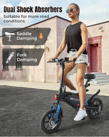Ancheer Peak 500W Electric Bike for Adults, Foldable Electric Bikes with 48V 374Wh Battery, 14 in Electric Bicycle for Men Women, LCD Digital... image 6