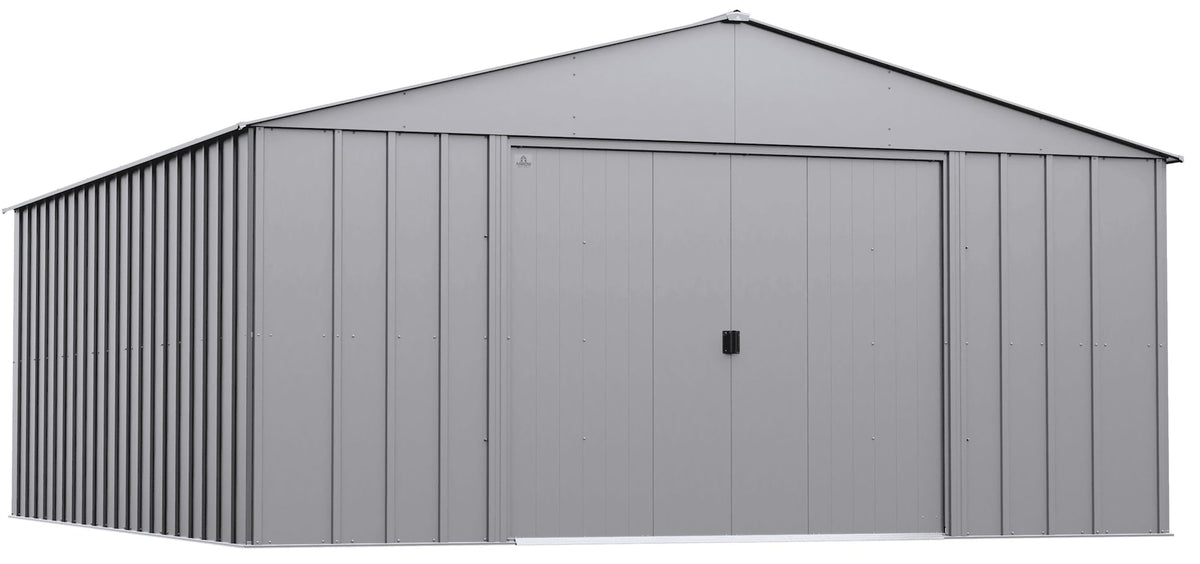 Arrow Classic 14x17-ft Flute Grey Corrosion-Resistant Metal Shed
