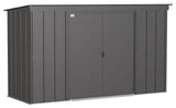 Arrow Classic Galvanized Steel Storage Shed, Charcoal, 10-ft x 4-ft image 2