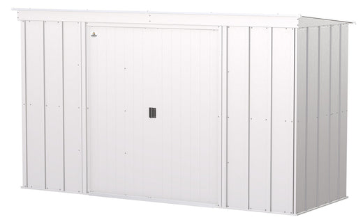 Arrow Classic Galvanized Steel Storage Shed, Flute Grey, 10-ft x 4-ft