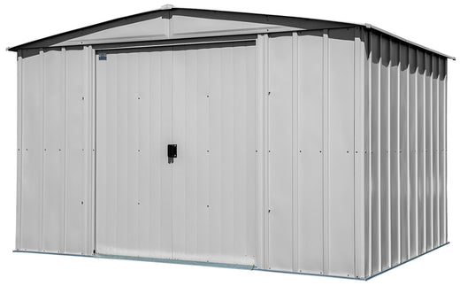 Arrow Classic Galvanized Steel Storage Shed, Flute Grey, 10-ft x 8-ft