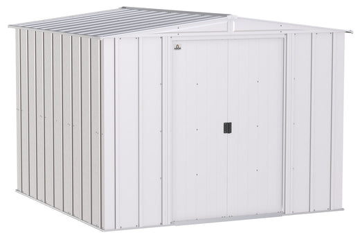 Arrow Classic Galvanized Steel Storage Shed, Flute Grey, 8-ft x 8-ft