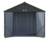 Arrow EZEE Galvanized Steel Storage Shed, Charcoal, 10-ft x 8-ft image 5