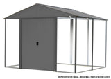 Arrow Ironwood Steel Hybrid Shed Kit, Anthracite, 8-ft x 8-ft