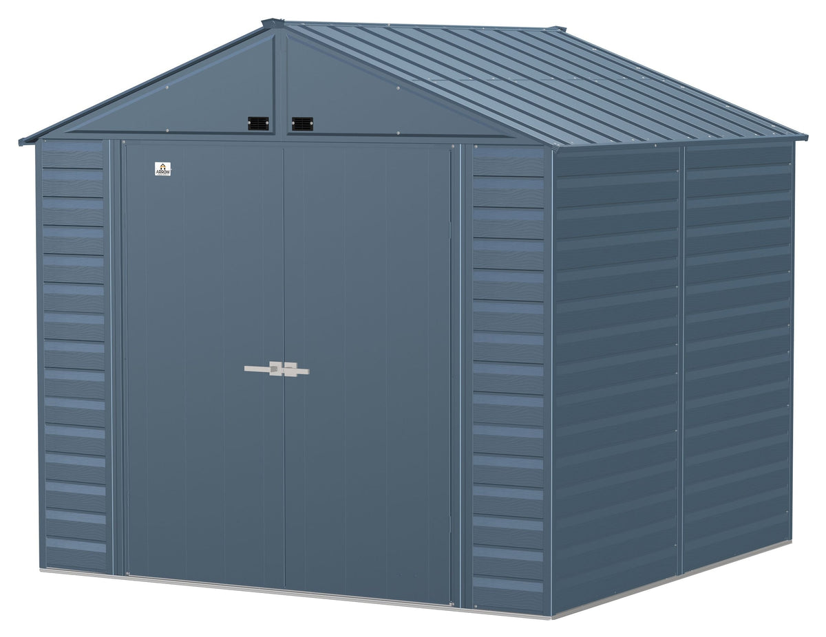 Arrow Select Galvanized Steel Storage Shed, Blue Grey, 8-ft x 8-ft